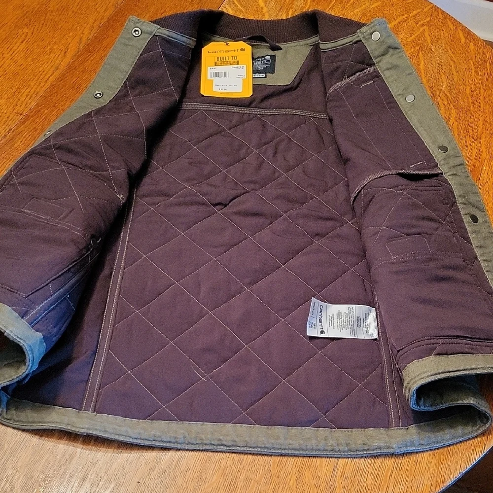 Carhartt Women's Rugged Flex Relaxed Fit Canvas Insulated Vest Size Small Basil - Picture 6 of 9